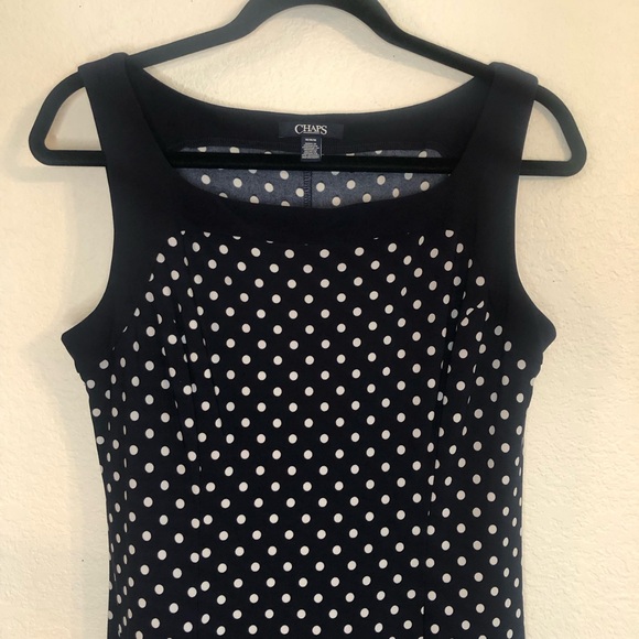 Chaps Black and White Polka Dot Dress - Picture 4 of 6